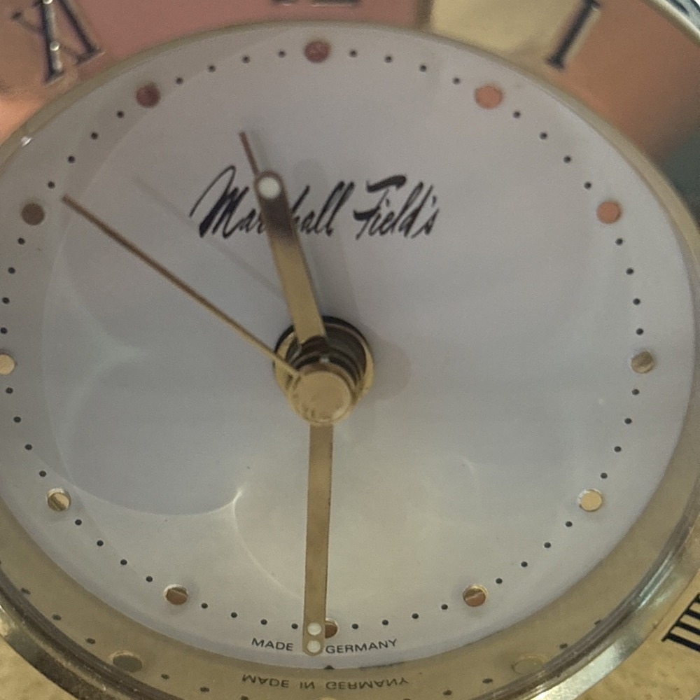 VTG Marshall Fields Desk Travel Alarm Clock Made In Germany RARE - Picture 9 of 13